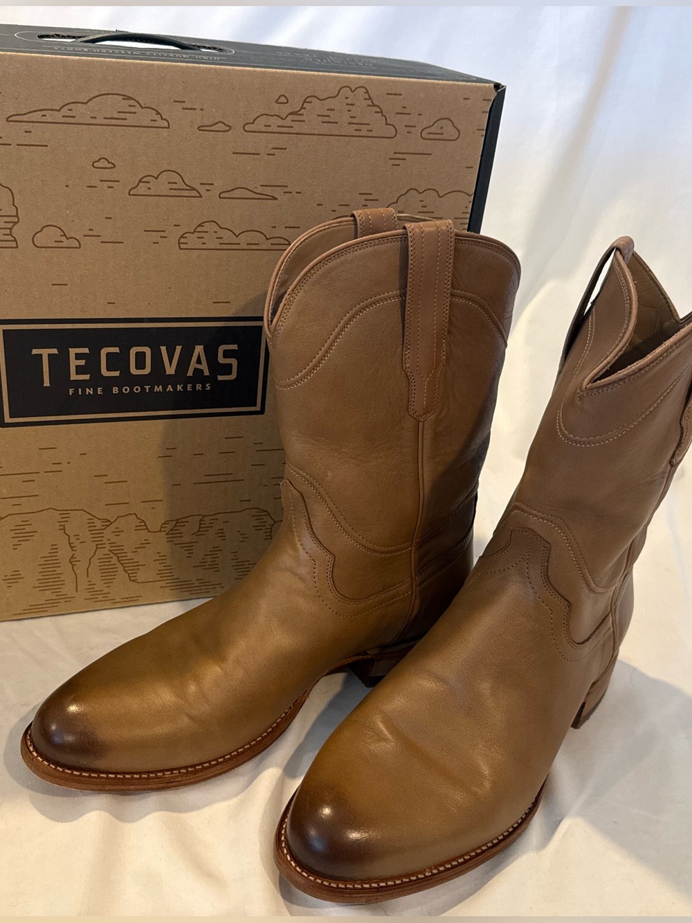 Tecovas Men's Tan Leather Cowboy Boots